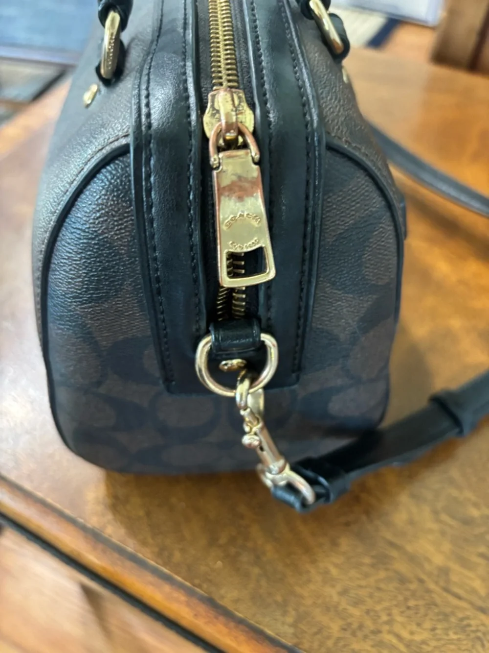 Coach Rowan Satchel in signature brown and black coated canvas - Picture 11 of 16